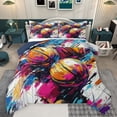 thumbnail image 1 of Feelyou Basketball Sports Teens Queen Comforter Set, Splash Watercolor Bedding Sets, Simple Graffiti Style Reversible Bedding Comforter Set, Microfiber Bedroom Decor, 3-Piece, 1 of 8