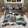 thumbnail image 1 of Feelyou Bear Animal Print Twin Bedding Sets 7-Piece, Blue Patchwork Buffalo Bedding Comforter Set, Rustic Farmhouse Reversible Sheet Sets, Microfiber Bedroom Decor, 1 of 8