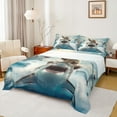 thumbnail image 1 of Feelyou Bear Riding Shark Full Size Sheets for Kids, Kawaii Cartoon Animal Bed Sheets, Cute Sealife Sheet Sets, Super Cozy Room Decor, 4 Pieces, 1 of 7