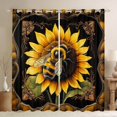 thumbnail image 1 of Feelyou Bee Animal Blackout Curtains Set of 2 (52x84 Each), Sunflower Window Curtains, 1 of 6