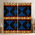 thumbnail image 1 of Feelyou Black Blue Aztec Curtains Pack of 2 (42x84 Each) for Women, Retro Western Bohemian Curtains Blackout, Hippie Tribal Abstract Bedroom Curtains, Window Curtains Home Decor, 1 of 6