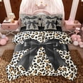 thumbnail image 1 of Feelyou Black Bowknot Ribbon Twin Bedding Sets 7pcs, Leopard Cheetah Print Comforter Set, 1 of 8
