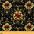 thumbnail image 1 of Feelyou Black Gold Damask Fabric by the Yard 3 Yards, Red Diamond Sewing Fabric, Western Romantic Home Decor Fabric by the Yard, Lightweight Room Decor, 1 of 6