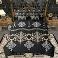 thumbnail image 1 of Feelyou Black Gold Damask Twin Bedding Sets 7-Piece, Boho Rustic Farmhouse Bedding Comforter Set, Southwestern Theme Reversible Sheet Sets, Luxury Bedroom Decor, 1 of 7