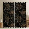 thumbnail image 1 of Feelyou Black Gold Flower Blackout Curtains Set of 2 (52x84 Each), Retro French Floral Window Curtains, Countryside Theme Curtains and Drapes, Curtains and Drapes Room Decor, 1 of 6