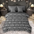 thumbnail image 1 of Feelyou Black Hipple Damask Twin Bedding Sets 7pcs, Boho Western Life Tree Comforter Set, 1 of 8