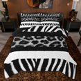 thumbnail image 1 of Feelyou Black Leopard Print Queen Comforter Set, Abstract Lines Stripes Bedding Set, 3pcs, 1 of 8