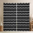 thumbnail image 1 of Feelyou Black Line Abstract Curtains Pack of 2 (52x84 Each), Square Window Curtains, 1 of 6