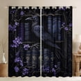 thumbnail image 1 of Feelyou Black Magic Crow Blackout Curtains Set of 2 (52x84 Each) for Kid, Dreamy Purple Flower Window Curtains, Western Tribal Damask Curtains and Drapes, Blackout Curtains Home Decor, 1 of 6
