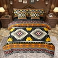thumbnail image 1 of Feelyou Black Orange Aztec Bedding Comforter Set 7 Pieces for Women, Rustic Farmhouse Full Bedding Set, Western Retro Fashion Reversible Fitted Sheet Flat Sheet, Luxury Bedroom Decor, 1 of 7