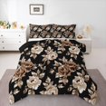 thumbnail image 1 of Feelyou Black Orange Flower Queen Comforter Set, Retro French Floral Bedding Sets, Countryside Theme Reversible Bedding Comforter Set, Super Cozy Room Decor, 3-Piece, 1 of 8