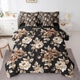 thumbnail image 1 of Feelyou Black Orange Flower Twin Bedding Sets 7-Piece, Retro French Floral Bedding Comforter Set, Countryside Theme Reversible Sheet Sets, Super Cozy Room Decor, 1 of 7
