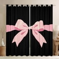 thumbnail image 1 of Feelyou Black Pink Bowknot Black Out Curtains for Girls, Kawaii Bow-tie Ribbon Curtains Pack of 2 (42x63 Each), Cute Princess Style Bedroom Curtains, Blackout Curtains Room Decor, 1 of 7