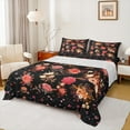 thumbnail image 1 of Feelyou Black Pink Rose Full Size Sheets, Vintage Bohemian Blossoms Flower Bed Sheets, Teens Kids Girls Women Sheet Sets, Super Cozy Room Decor, 4 Pieces, 1 of 7