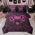 thumbnail image 1 of Feelyou Black Pink Spider Bedding Comforter Set 7pcs, Romantic Love Heart King Bedding Sets, Dreamy Couple Anniversary Reversible Bed Sheets, Microfiber Bedroom Decor, 1 of 8