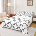 thumbnail image 1 of Feelyou Black Princess Bow Bed Sheets, Modern Fashion Ribbon King Sheets, 4-Piece, 1 of 7