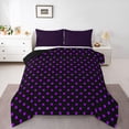 thumbnail image 1 of Feelyou Black Purple Abstract Full Size Comforter Sets, Simple Polkadot Bedding Sets, 3pcs, 1 of 8