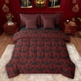 thumbnail image 1 of Feelyou Black Red Mandala Damask Comforter Set 7pcs, Rustic Butterfly Full Bedding Set, 1 of 8