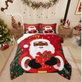 thumbnail image 1 of Feelyou Black Santa Claus Full Size Comforter Sets, Winter Christmas Bedding Comforter Set, Xmas Tree Gift Reversible Bedding Sets, Lightweight Room Decor,3 Pieces, 1 of 8