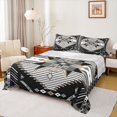 thumbnail image 1 of Feelyou Black Triangle Aztec Bed Sheets, Boho Rustic Farmhouse King Sheets, Grey Stripes Lines Sheet Set, Ultra Soft Bedroom Decor, 4-Piece, 1 of 7