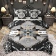 thumbnail image 1 of Feelyou Black Triangle Aztec Bedding Comforter Set 7pcs, Boho Rustic Farmhouse Queen Bedding Sets, Grey Stripes Lines Reversible Queen Sheet Sets, Ultra Soft Bedroom Decor, 1 of 8