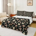 thumbnail image 1 of Feelyou Black Wheat Flower Full Size Sheets, Retro French Floral Bed Sheets, Countryside Theme Sheet Sets, Super Cozy Room Decor, 4-Piece, 1 of 7