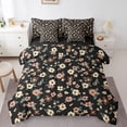 thumbnail image 1 of Feelyou Black Wheat Flower Twin Bedding Sets 7-Piece, Retro French Floral Bedding Comforter Set, Countryside Theme Reversible Sheet Sets, Super Cozy Room Decor, 1 of 7