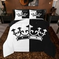 thumbnail image 1 of Feelyou Black White Crown Full Size Comforter Sets, Couple Anniversary Bedding Sets, 3pcs, 1 of 8