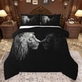 thumbnail image 1 of Feelyou Black White Lion Bedding Comforter Set for Adult, Valentines Day Twin Comforter Sets, Couple Animal Theme Reversible Bedding Set, Luxury Bedroom Decor, 2-Piece, 1 of 8