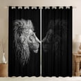 thumbnail image 1 of Feelyou Black White Lion 2-Pack Blackout Curtains (52x84), Valentines Animal Window Decor, 1 of 6