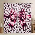 thumbnail image 1 of Feelyou Bling Bow-tie Curtains Pack of 2 (52x84 Each), Pink Leopard Print Window Curtains, 1 of 6