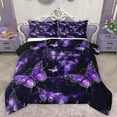 thumbnail image 1 of Feelyou Bling Purple Butterfly Full Size Comforter Sets, Psychedelic Stars Cloud Bedding Comforter Set, Modern Fashion Style Reversible Bedding Sets, Lightweight Room Decor, 3 Pieces, 1 of 8
