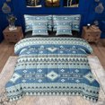 thumbnail image 1 of Feelyou Blue Boho Aztec Twin Bedding Sets 7-Piece for Women, Rustic Farmhouse Bedding Comforter Set, Western Retro Fashion Reversible Sheet Sets, Ultra Soft Bedroom Decor, 1 of 7