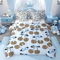 thumbnail image 1 of Feelyou Blue Bowknot Cherry Comforter Set 7pcs, Leopard Cheetah Print Queen Bedding Sets, 1 of 8