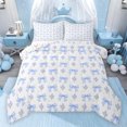 thumbnail image 1 of Feelyou Blue Bowknot Teen Twin Comforter Sets, Fashion Flower Floral Bedding Set, 2pcs, 1 of 8