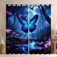 thumbnail image 1 of Feelyou Blue Butterfly Kids Blackout Curtains Set of 2 (52x84 Each), Dreamy Jungle Animal Window Curtains, Fairt Tale Princess Curtains and Drapes, Living Room Curtains Decor, 1 of 6