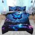 thumbnail image 1 of Feelyou Blue Butterfly Kids Full Size Comforter Sets, Dreamy Jungle Animal Bedding Comforter Set, Fairt Tale Princess Reversible Bedding Sets, Luxury Bedroom Decor, 3-Piece, 1 of 8