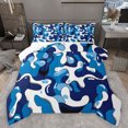 thumbnail image 1 of Feelyou Blue Camo Abstarct Bedding Comforter Set for Teens, Chic Camouflage Twin Comforter Sets, Cartoon Pixelate Miner Reversible Bedding Set, Lightweight Room Decor, 2pcs, 1 of 9