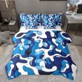 thumbnail image 1 of Feelyou Blue Camo Abstarct Twin Bedding Sets 7-Piece for Teens, Chic Camouflage Bedding Comforter Set, Cartoon Pixelate Miner Reversible Sheet Sets, Lightweight Room Decor, 1 of 8