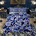 thumbnail image 1 of Feelyou Blue Camo Ocean Marine Life Silhouette Queen Comforter Set for Boys Girls, Dolphin Shark Seal Bedding Comforter Set, Navy, Blue Reversible, 3 Pieces, 1 of 6