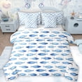thumbnail image 1 of Feelyou Blue Cartoon Fish Bedding Comforter Set 7pcs for Teens, Kawaii Ocean Sealife King Bedding Sets, Cute Marine Animal Reversible Bed Sheets, Microfiber Bedroom Decor, 1 of 7