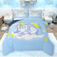 thumbnail image 1 of Feelyou Blue Cartoon Unicorn Queen Comforter Set for Teens, Cute Magic Animal Bedding Sets, Mystic Stars Rainbow Reversible Bedding Comforter Set, Microfiber Bedroom Decor, 3-Piece, 1 of 8