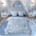 thumbnail image 1 of Feelyou Blue Cheetah Print Bedding Comforter Set 7 Pieces, Glitter Sequin Diamond Full Bedding Set, Teens Adult Kid Reversible Fitted Sheet Flat Sheet, Super Cozy Room Decor, 1 of 7