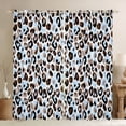 thumbnail image 1 of Feelyou Blue Cheetah Print Blackout Curtains Set of 2 (52x84 Each), Leopard Fashion Window Curtains, Modern Geometric Curtains and Drapes, Living Room Curtains Decor, 1 of 6