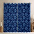 thumbnail image 1 of Feelyou Blue Damask Curtains Pack of 2 (42x84 Each), Boho Gothic Ghost Curtains Blackout, 1 of 6