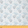 thumbnail image 1 of Feelyou Blue Elephant Fabric by the Yard 1 Yard for Kids, Cartoon Balloon Cloud Home Decor Fabric by the Yard, Princess Ribbon Bow Sewing Fabric, Lightweight Room Decor, 1 of 6