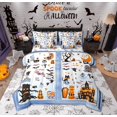 thumbnail image 1 of Feelyou Blue Ghost Skeleton Bedding Comforter Set 7 Pieces, Cartoon Sugar Halloween Full Bedding Set, Teen Boy Girl Kid Reversible Fitted Sheet Flat Sheet, Super Cozy Room Decor, 1 of 7