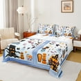 thumbnail image 1 of Feelyou Blue Ghost Skeleton Queen Sheet Sets, Cartoon Sugar Halloween Flat Sheet, Teen Boy Girl Kid Queen Fitted Sheet, Super Cozy Room Decor, 4 Pieces, 1 of 7