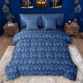 thumbnail image 1 of Feelyou Blue Hipple Damask Twin Bedding Sets 7pcs, Boho Western Life Tree Comforter Set, 1 of 8