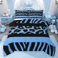 thumbnail image 1 of Feelyou Blue Leopard Print Twin Comforter Sets, Fashion Zebra Wildlife Bedding Set, 2pcs, 1 of 8